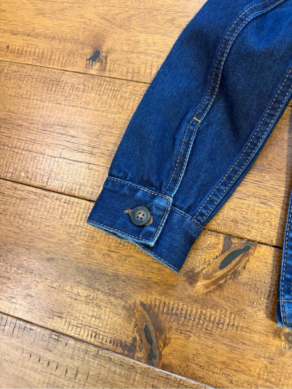 Janie And Jack Denim Chore Jacket Boys Sz 5-6 YO 100% Cotton Dark Wash Fall Coat